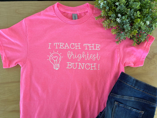 Bright / Neon Day: Teach Spirit Shirt: I teach the brightest bunch! (Adult)