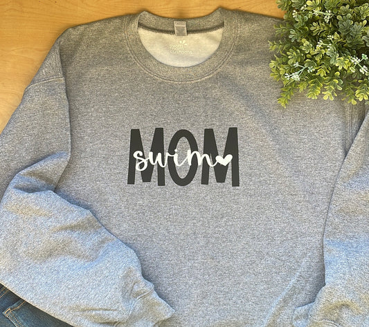 Swim Mom with Heart Sweatshirt