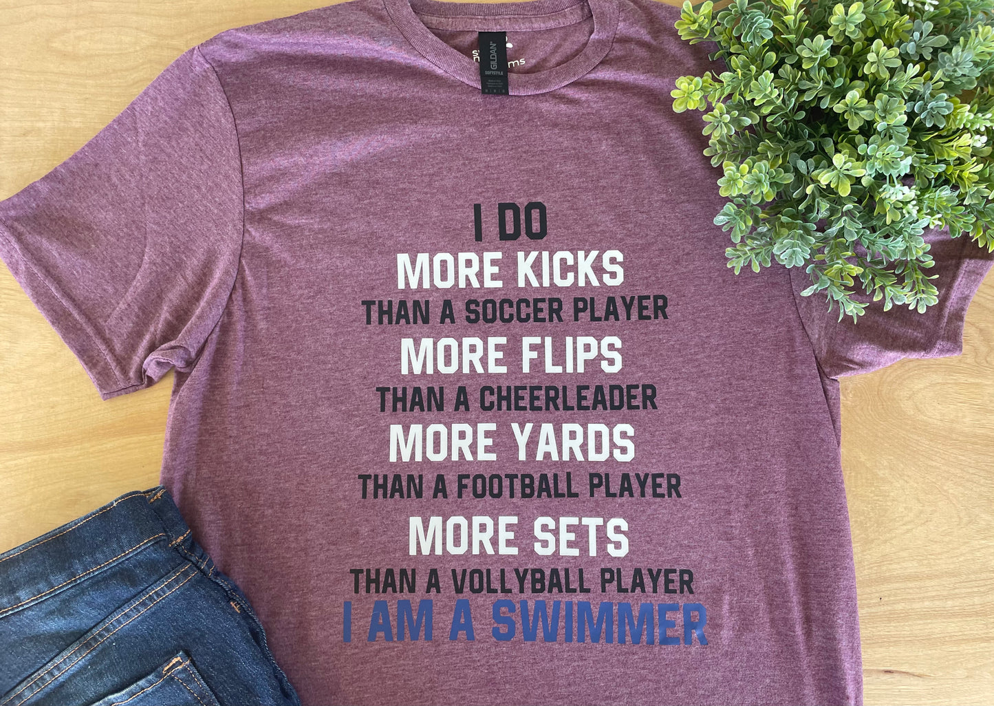 Kicks, Flips, Yards, & Sets : Swimmer Adult Crewneck Tee