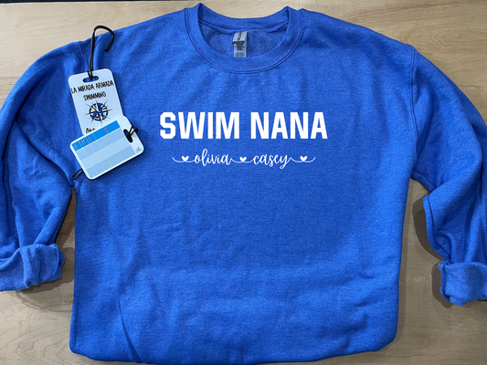 Swim Nana Sweatshirt Personalized with Names